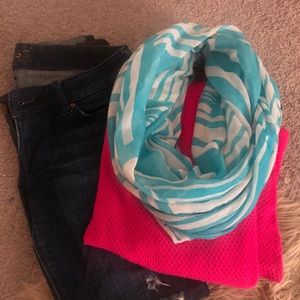 Blue and White Infinity Scarf